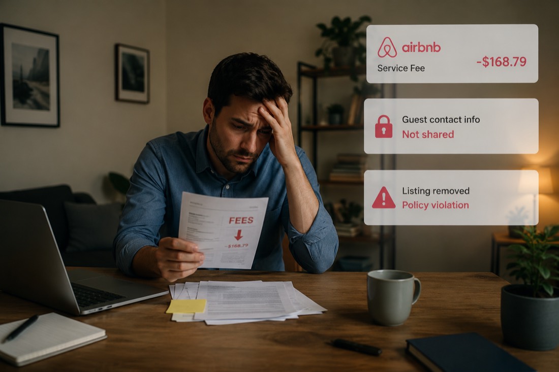 A frustrated Airbnb host losing fees and guests to the platform