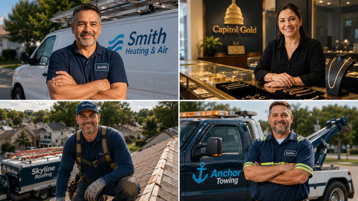 Service business owners we work with: HVAC, jewelry stores, roofing, towing