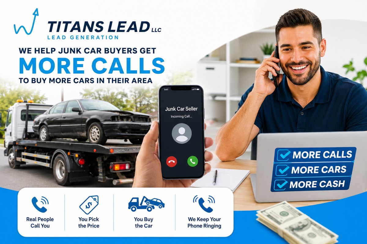 Titans Lead helps junk car buyers get more calls to buy more cars in their area — more calls, more cars, more cash.
